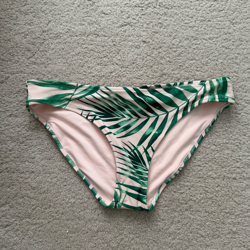 Tropical Leaf Print Bikini Bottom